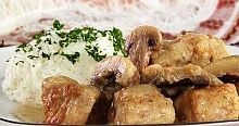 Рецепт - Соте из свинины с грибами