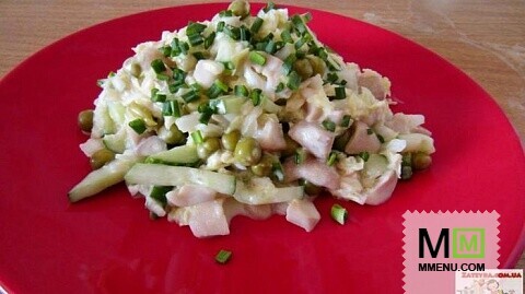 Постный салат с пекинской капустой и грибами