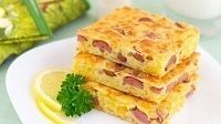 Пирог с сыром и сосисками