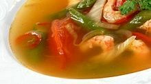 Рецепт - Суп со спаржей и креветками