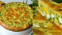 Рецепт - Быстрый пирог с яйцами и луком