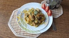 Рецепт - Тушеная капуста с курицей.