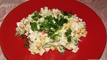 Рецепт - Постный салат с крабовыми палочками и пекинской капустой 