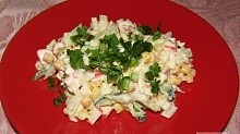 Рецепт - Постный салат с крабовыми палочками и пекинской капустой