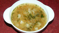Рецепт: Легкий постный чечевичный суп
