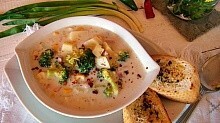 Рецепт - Сливочный суп с брокколи и кукурузой