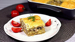 Рецепт: Картофельная запеканка с курицей, грибами и сыром Рецепт: Картофельная запеканка с курицей, грибами и сыром