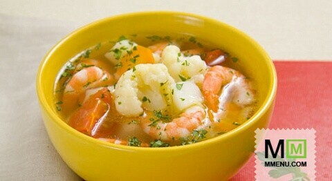 Суп с креветками и цветной капустой