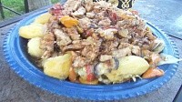 Басма.Мясо в луковом соке с овощами на пару в казане.