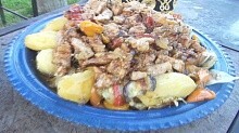 Рецепт - Басма.Мясо в луковом соке с овощами на пару в казане.