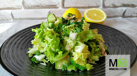 Хрустящий салат с тунцом, легкий и не надоедает!