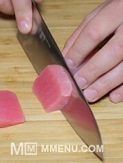 Приготовление блюда по рецепту - Сашими из лосося и тунца. Шаг 5