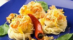 Рецепт - Спагетти с ветчиной и перцем