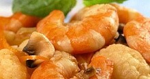 Рецепт - Креветки с цветной капустой