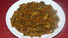 Рецепт - Чечевица с грибами и овощами