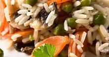 Рецепт - Ризотто овощное с шампиньонами