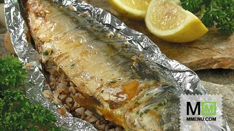 Скумбрия, жаренная с кашей Скумбрия, жаренная с кашей
