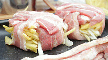 Рецепт - Свиная грудинка с картофелем на углях.