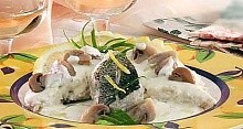 Рецепт - Судак с шампиньонами