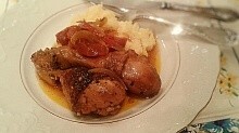 Рецепт - Курица с бальзамическим уксусом, помидорами и луком