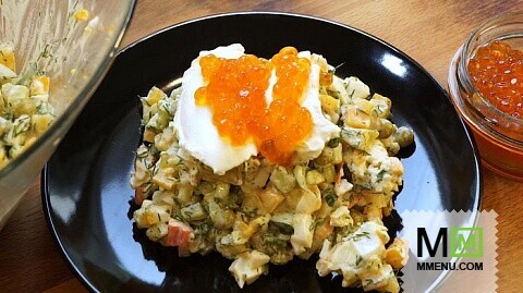 салат с икрой и мясом краба салат с икрой и мясом краба