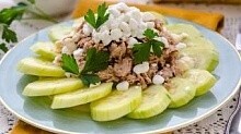Рецепт - Салат из тунца с творожным зерном