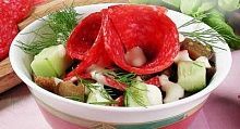 Рецепт - Салат из баклажанов и салями