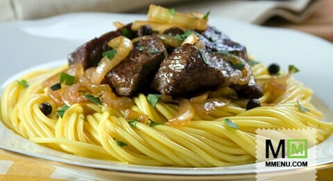 Мясо, тушенное с луком в горшочке Мясо, тушенное с луком в горшочке