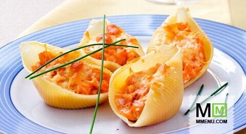 Ракушки, фаршированные лососем Ракушки, фаршированные лососем
