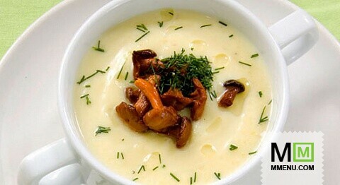 Суп-пюре из кабачков с грибами