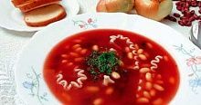 Рецепт - Суп из фасоли с макаронами