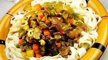 Рецепт - смешанная лапша с овощами