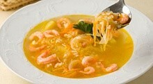 Рецепт - Суп картофельный с рисом и креветками (2)