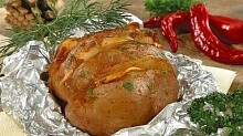Рецепт - Картофель, запеченный с салом