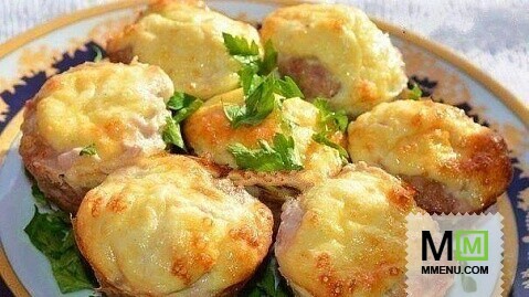 Мясные кексы с сырно-яичной начинкой