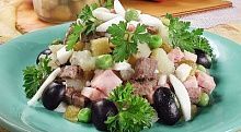 Рецепт - Салат мясной с маслинами