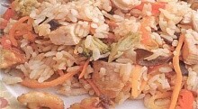 Рецепт - Рис с овощами и куриными грудками