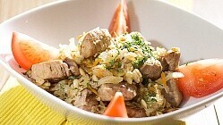 Рецепт - Свинина тушеная с капустой и перловой крупой