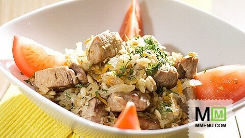 Свинина тушеная с капустой и перловой крупой Свинина тушеная с капустой и перловой крупой