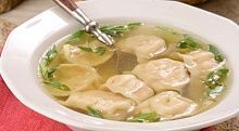 Рецепт - Бульон рыбный с пельменями