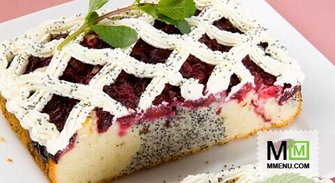 Маковый пирог с вишней Маковый пирог с вишней