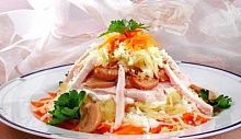 Рецепт - Слоеный салат с курицей