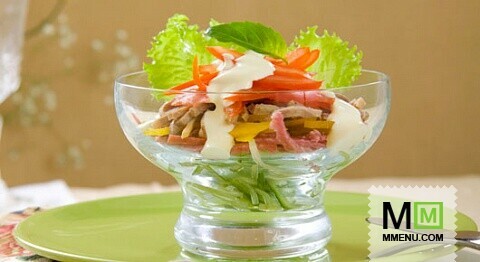 Салат мясной со свежими овощами