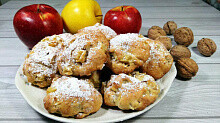Рецепт - Нежное печенье из яблок с орехами