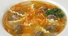 Рецепт - Суп-лапша с куриными потрошками