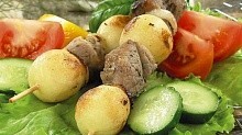 Рецепт - Шашлык из свинины с картофелем
