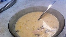 Рецепт - Сырный суп с куриной грудкой и грибами