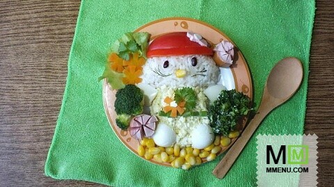 Рис с овощами "Котик"